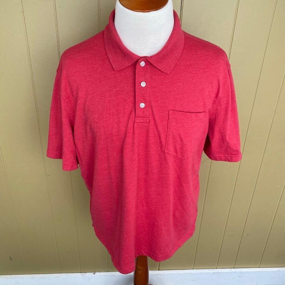 George men XL cotton blend short sleeve 3 button polo red